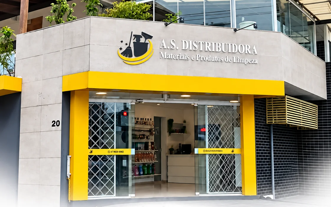 Fachada da loja A.S. Distribuidora em Itajaí